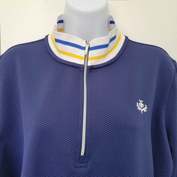 Lady Hagen Navy Blue Quarter Zip Contrast Collar Lightweight Golf Pullover XL - Picture 2 of 10